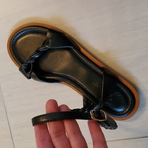 Jcrew black flat sandals